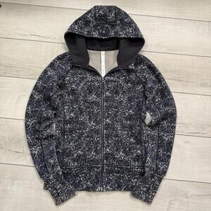 Lululemon Scuba Hoodie Full Zip Floral Print Size 4 Multicolor Rose Fleece Relax